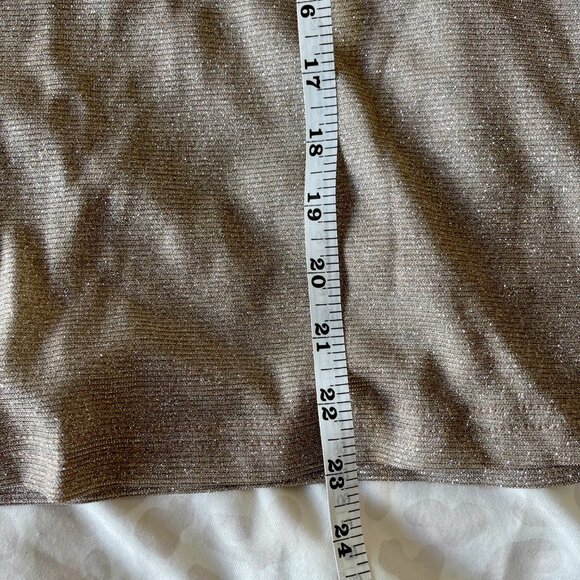 Aqua Champagne Silver Sparkle Tee – Metallic Collar & Cuff Detail XS - Picture 7 of 9